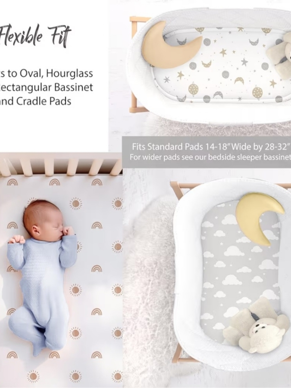 Cambria Baby Bassinet Sheets